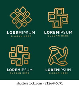 Elegante diseño de logotipo de hoja abstracta