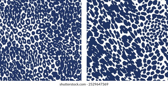 Elegant Abstract Leopard Animal Print Pattern Vector Set of 2 Textile African Aesthetic