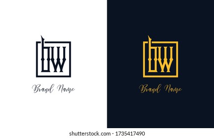 Elegant abstract letter BW  logo.