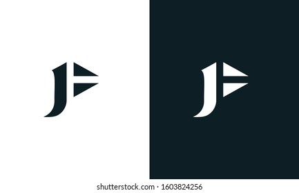 Elegant abstract letter JF logo. This logo icon incorporate with letter J and F in the creative way.