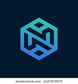 Elegant Abstract Letter N Hexagon Vector Logo