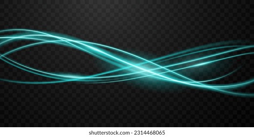Elegante diseño de efecto de línea de luz abstracta de diseño de ilustración vectorial sobre fondo negro.