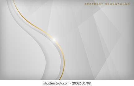 Eleganter abstrakter hellsilberner Hintergrund. Luxuskonzept mit goldenen Linien.