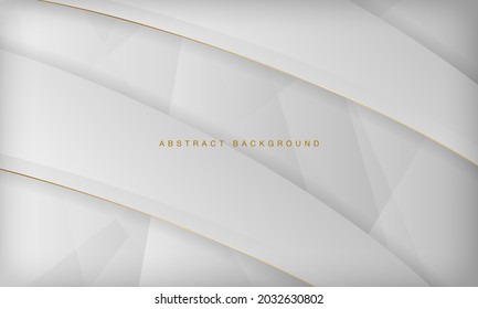Elegant abstract light silver wave background. Luxury concept with golden lines.