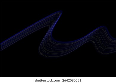 Elegant abstract light waves with multicolored glowing patterns on a black background evoke artistic and modern aesthetics.