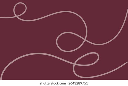 Elegant abstract line background with curved thin white strokes on maroon backdrop, minimal artistic design for banner, presentation, wallpaper, modern poster, or stylish digital layout.