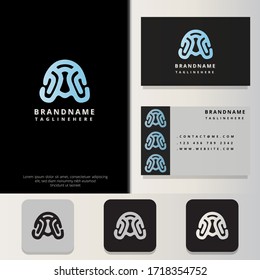 ELEGANT ABSTRACT LOGO DESIGN WITH BUSINESS CARD DESIGN TEMPLATE.MODERN MINIMALIST AND SIMPLE ELEGANT STYLE. 