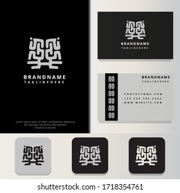 ELEGANT ABSTRACT LOGO DESIGN WITH BUSINESS CARD DESIGN TEMPLATE.MODERN MINIMALIST AND SIMPLE ELEGANT STYLE. 