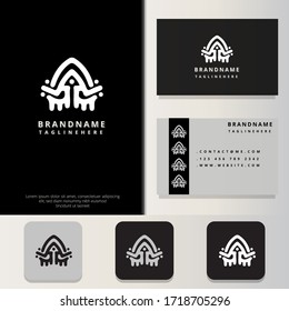 ELEGANT ABSTRACT LOGO DESIGN WITH BUSINESS CARD DESIGN TEMPLATE.MODERN MINIMALIST AND SIMPLE ELEGANT DESIGN.