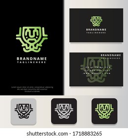 ELEGANT ABSTRACT LOGO DESIGN WITH BUSINESS CARD DESIGN TEMPLATE.MODERN MINIMALIST STYLE.