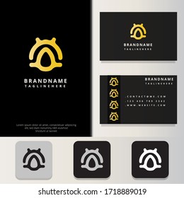 ELEGANT ABSTRACT LOGO DESIGN WITH BUSINESS CARD DESIGN TEMPLATE.MODERN MINIMALIST STYLE.