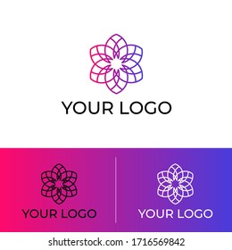 Elegant Abstract  logo Design flower Geometric Logotype creative emblem