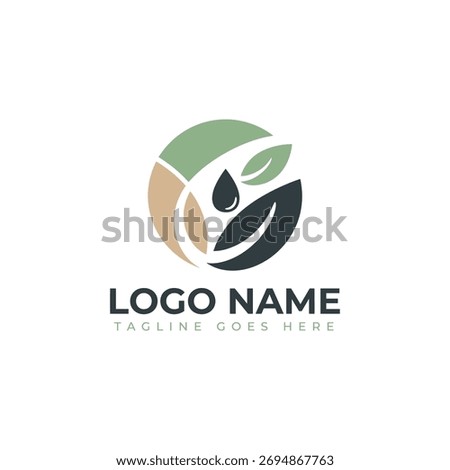 Elegant abstract logo design symbolizing growth, purity, and essential elements for modern branding