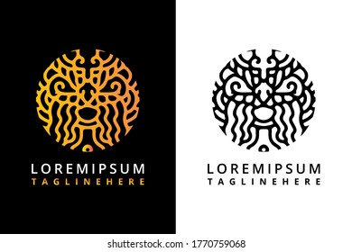 Elegante patrón de diseño de logotipo abstracto en estilo lineal moderno.Para productos de lujo, hoteles, boutiques, joyas, cosméticos orientales, restaurantes, tiendas y tiendas