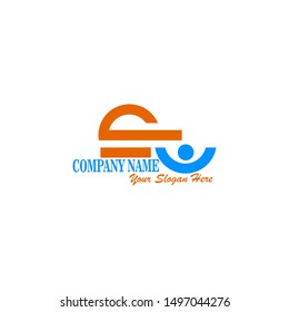 elegant abstract logo letter e formed from colorful circle pieces