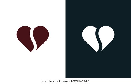 Elegant abstract Love Beans logo. This logo icon incorporate with Love and Beans in the creative way.