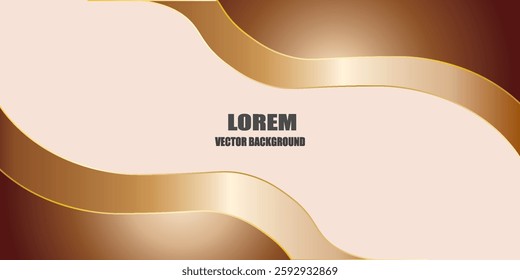 Elegant abstract luxury curved shape brown and red on light pink background with copy space for text. You can use for ad, poster, template, business presentation. Vector illustration
