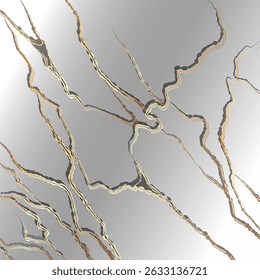 Elegante textura de mármore abstrato com veias douradas e beges em fundo gradiente cinza, design moderno de luxo para embalagem, marca, cartazes e projetos digitais. Ilustração vetorial