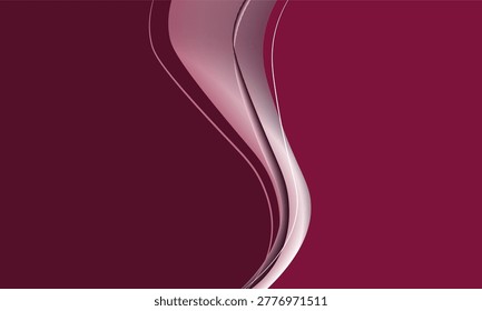 Elegant Abstract Maroon Wave Flow Background with Smooth Curves Design