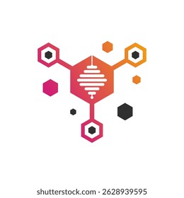 Elegant Abstract Molecular Structure Vector Logo