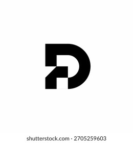 Monograma elegante y abstracto que forma inteligentemente las iniciales F y D. Dinámico y refinado. Mejor para consultoría o venta minorista premium.