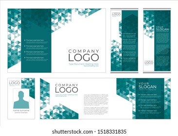 Elegante tema abstracto de fondo triangular geométrico oceánico-verde. Diseño de vectores para banners, presentaciones, volantes, carteles y pantallas de acumulación.