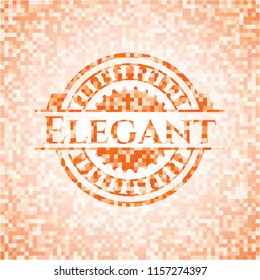 Elegant abstract orange mosaic emblem