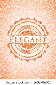 Elegant abstract orange mosaic emblem