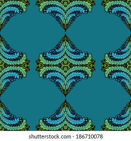 Elegant abstract ornament. Seamless vintage pattern. Damask ornament.
