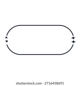 Elegante forma oval abstrata com acentos de estrela sutis, perfeito para marca moderna e elementos de design sofisticados.