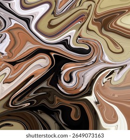 Elegant abstract pattern in earthy browns and beige tones. A fluid marble-inspired design ideal for interiors, art, and stylish backdrops. Abstract, texture, earthtone, fluid, elegant.
