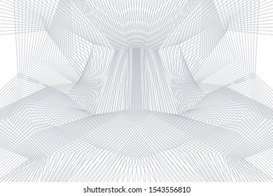 elegant abstract pattern formed by processing straight lines.