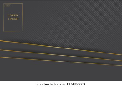 elegant Abstract polygonal pattern luxury dark black with gold background