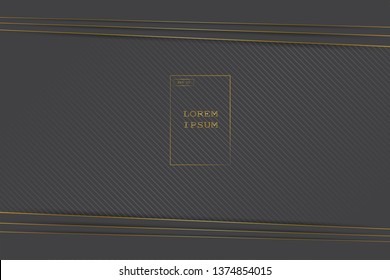elegante Patrón poligonal abstracto lujoso negro oscuro con fondo dorado