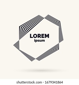 Elegant abstract poster with lines on a white background. Vector illustration