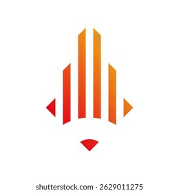 Elegante abstrato foguete lançamento vetor logotipo