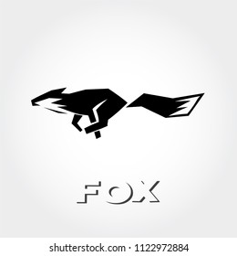 elegant abstract Running fox logo
