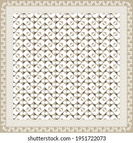 Elegantes abstraktes Scharfmuster mit ethnischen und blumengeschmückten Ornamenten. Motivdesign von Hijab