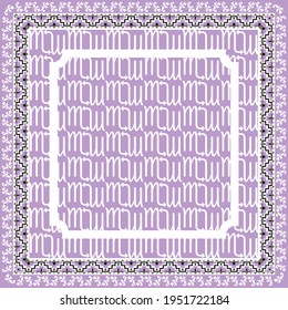 Elegant abstract scarf pattern design with ethnic and floral ornament. Hijab motif design