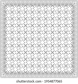 Elegantes abstraktes Scharfmuster mit ethnischen und blumengeschmückten Ornamenten. Motivdesign von Hijab