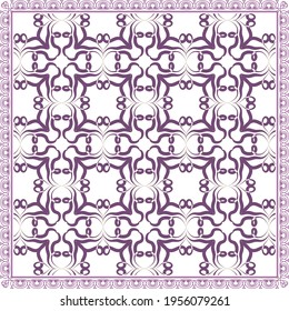 Elegant abstract scarf pattern design with ethnic and floral ornament. Hijab motif design