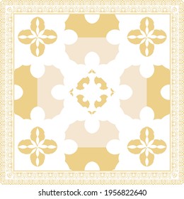 Elegante diseño de patrones abstractos de bufanda con adornos étnicos y florales. Diseño del motivo hijab