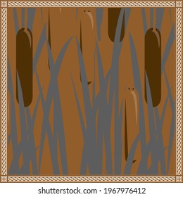 Elegant abstract scarf pattern design with ethnic and floral ornament. Hijab motif design