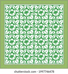 Elegantes abstraktes Scharfmuster mit ethnischen und blumengeschmückten Ornamenten. Motivdesign von Hijab 