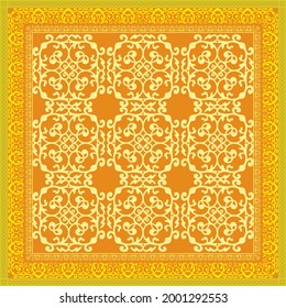 Elegantes abstraktes Scharfmuster mit ethnischen und blumengeschmückten Ornamenten. Motivdesign von Hijab 