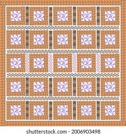 Elegante diseño de patrones abstractos de bufanda con adornos étnicos y florales. Diseño del motivo hijab 