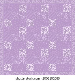  Elegant abstract scarf pattern design with ethnic and floral ornament. Hijab motif design 