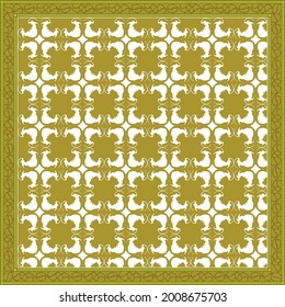 Elegante diseño de patrones abstractos de bufanda con adornos étnicos y florales. Diseño del motivo hijab 