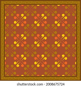 Elegante diseño de patrones abstractos de bufanda con adornos étnicos y florales. Diseño del motivo hijab 