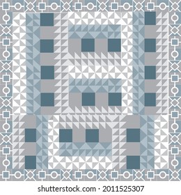Elegant abstract scarf pattern design with ethnic and floral ornament. Hijab motif design 